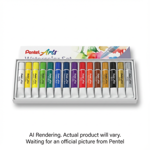 Pentel Arts Water Colours Assorted Colours, 15-Pk