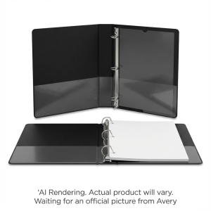 Avery View 2" Durable View Binder, Black, Gap Free D-Ring, 500 sheet capacity
