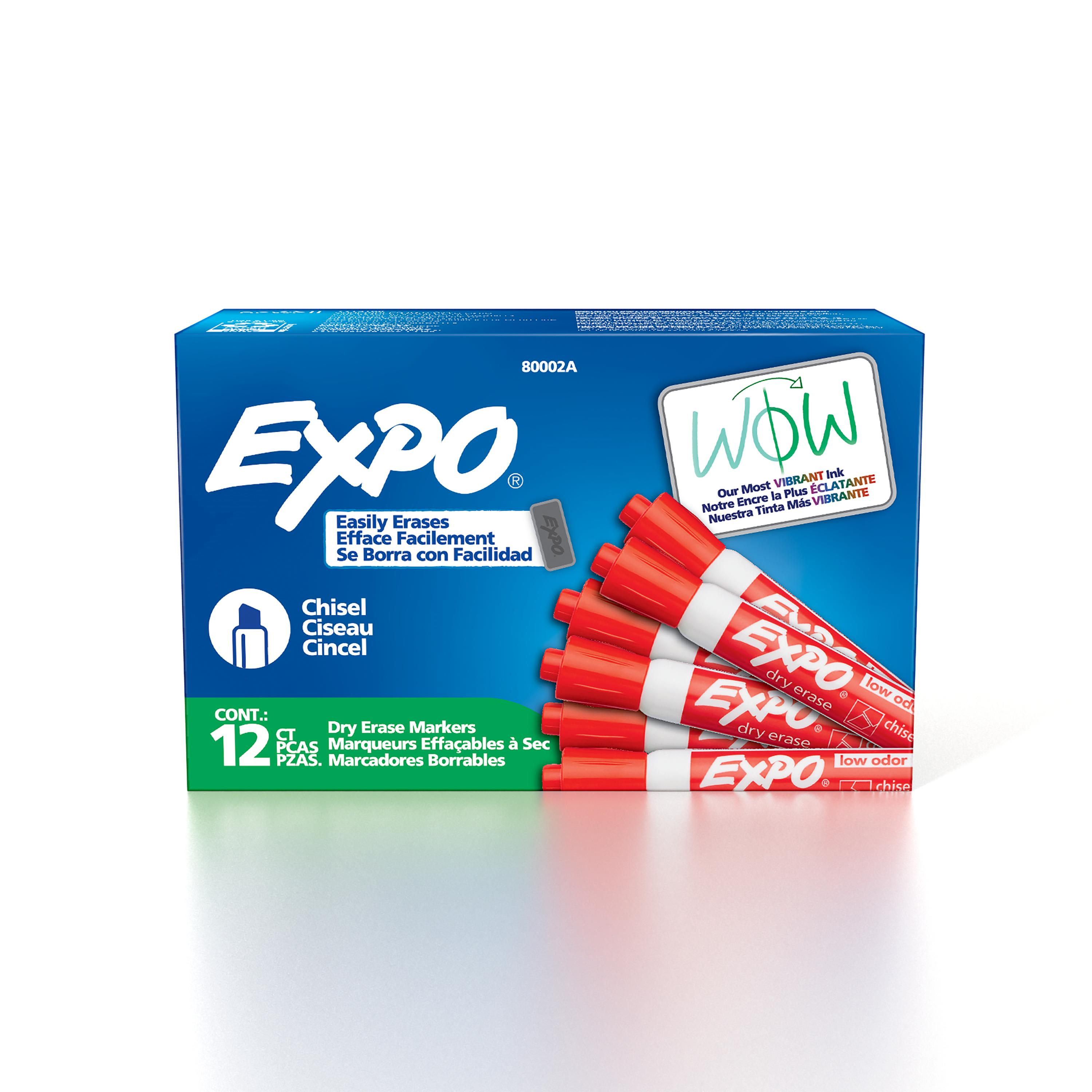 EXPO Dry Erase Marker, Low Odour Ink, Red, Chisel Tip, 1 Unit