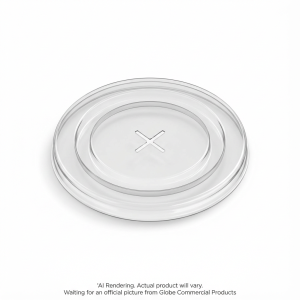 Clear PET Flat Lids with Hole for Clear PET Cold Cups fits 12oz-20oz, sleeve of 50