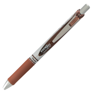 EnerGel Retractable Gel Roller, (0.7mm) Metal Tip, Brown Ink
