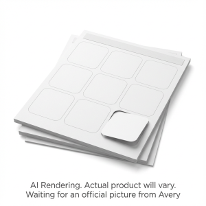 Avery Laser/Inkjet Square Business Cards w Rounded Corners, Matte White, 2½ x 2½", 20 sheets/env, 180 cards/env