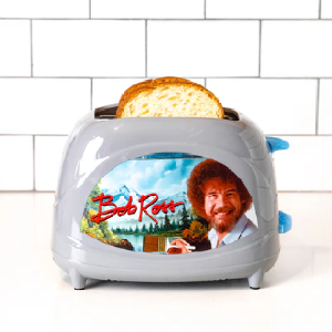 Bob Ross "Happy Little Toast" Elite Toaster ? Artistic Non-Stick 2-Slice Toaster