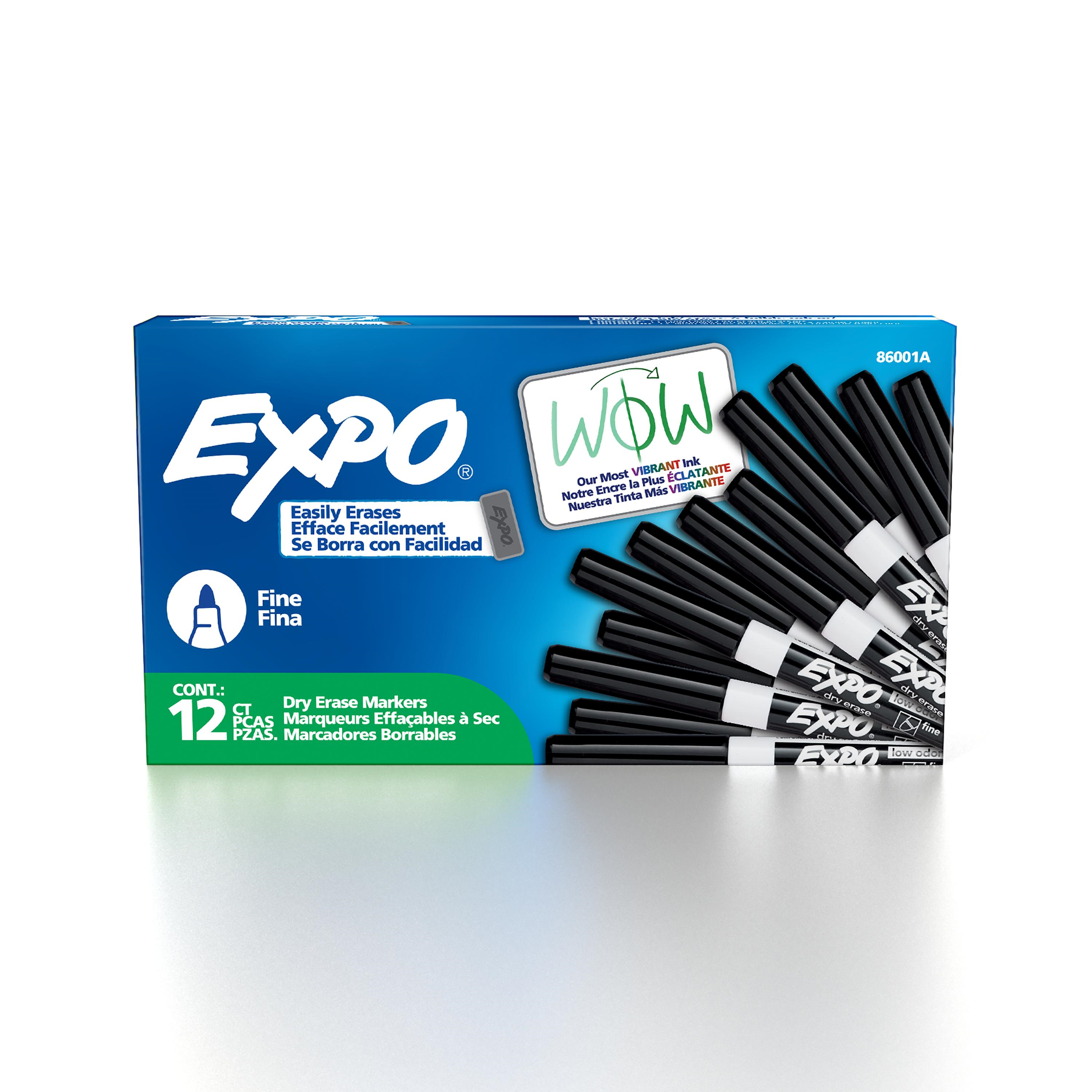EXPO Dry Erase Marker, Low Odour Ink, Black, Fine Tip, 1 Unit