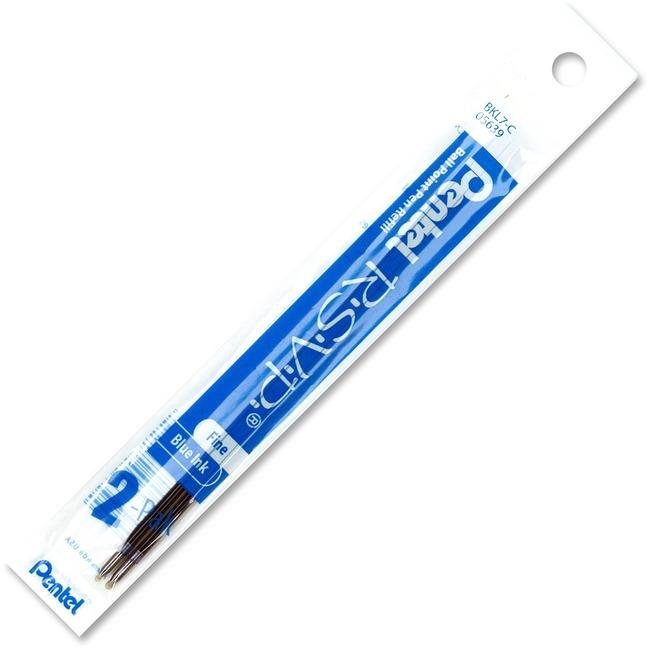 Refills for Pentel Ballpoint Pens (BK77, BK90), (0.7mm), Blue Ink, 2-Pack Pouch