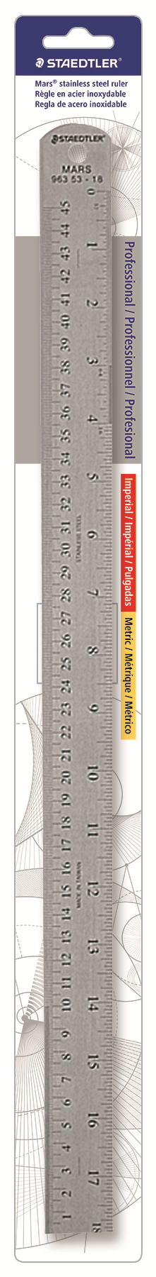 96353-18BK04 STAEDTLER-Mars Limited STEEL RULER CORK BACK.18