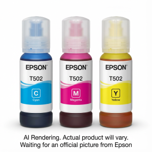 Epson T502520-S T502 Cyan, Magenta, Yellow Ink Bottle Combo Pack ? 6,000 Page Yield
