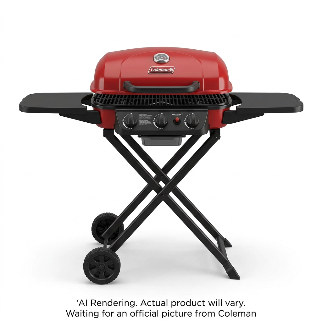 RoadTrip? 285 Stand-Up, 3-Burner Propane Grill, 20K BTUs, 285 sq inch, Red