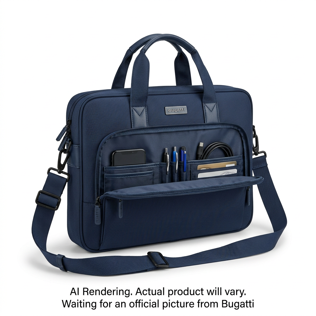 Briefcase- Bugatti- Hudson- Polyester- Navy