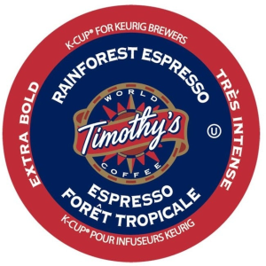 COFFEE-K CUP TIMOTHY'S RAINFOREST ESPRESSO X-BOLD (01020) 24/BX