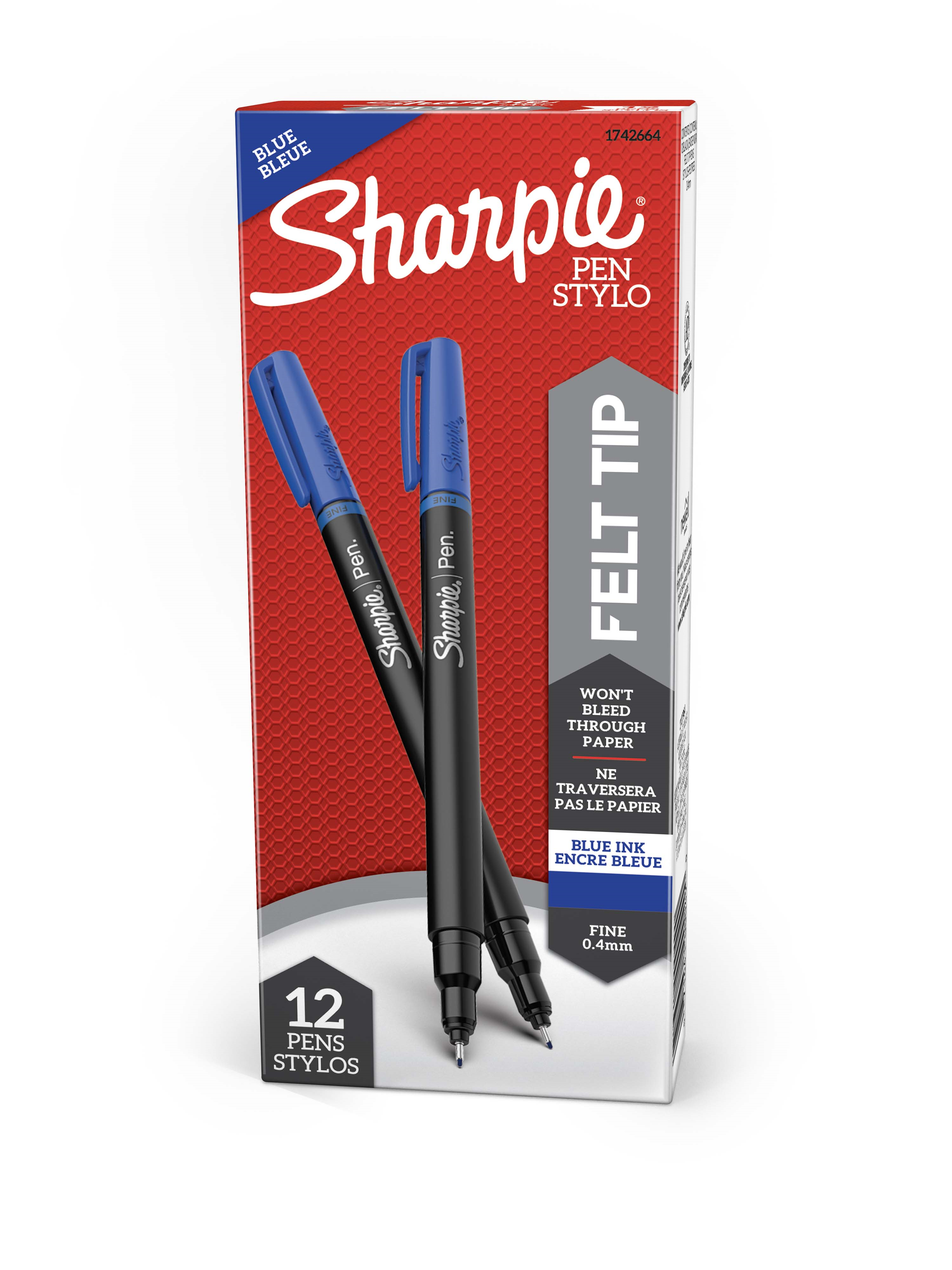 Sharpie Pen, Felt Tip, Fine Point (0.4 mm), Blue, 1 Unit