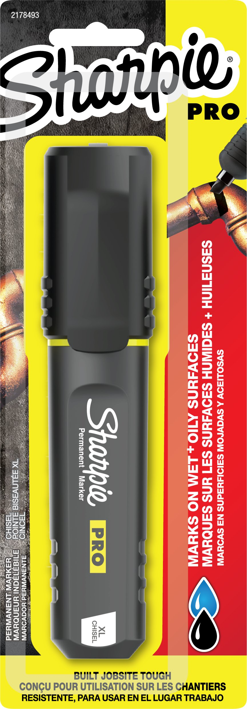 Sharpie PRO Permanent Marker, XL, Chisel Tip, Black, 1 Count