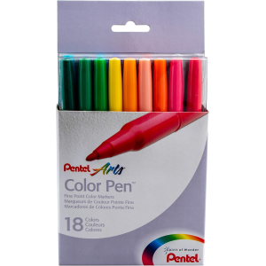 Pentel Arts Colour Pen (2.0mm) 18-Colour Set