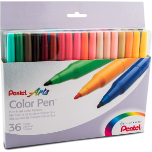 Pentel Arts Colour Pen (2.0mm) 36-Colour Set