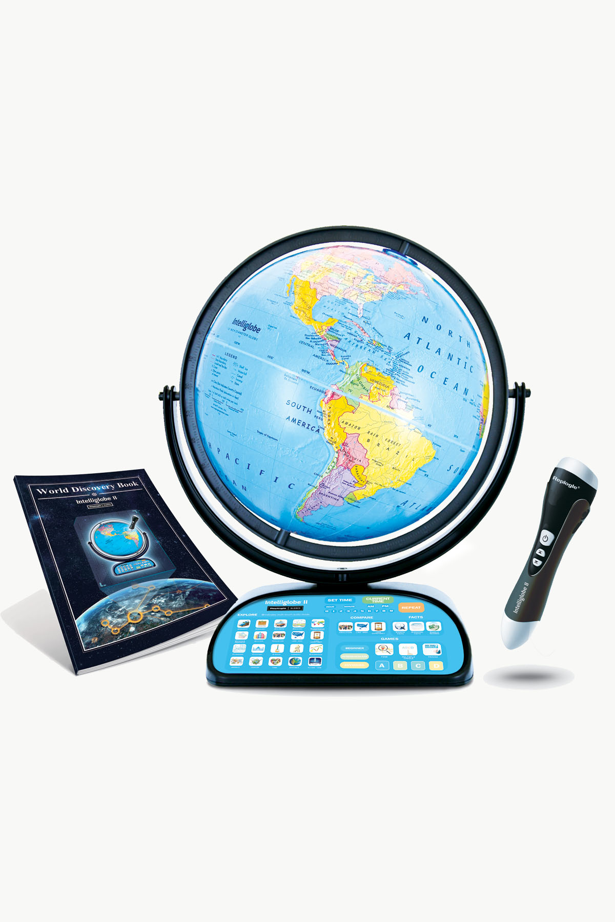Replogle Intelliglobe II 12" Interactive Desktop Globe - 30,000+ Facts & Wireless IntelliPen