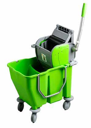 Double Bucket Only W/Wheels /Including Wringer Support Green & Roller Winger Green