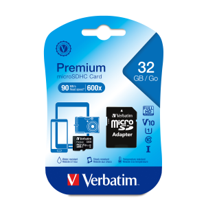 Verbatim 32GB Prem MicroSDHC UHS-I V10 Cls10 Ada