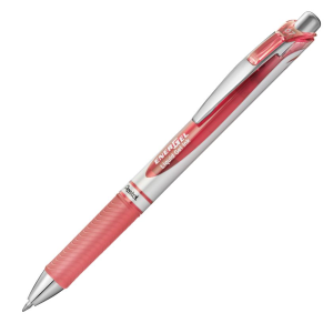EnerGel Retractable Gel Roller, (0.7mm) Metal Tip, Coral Pink Ink