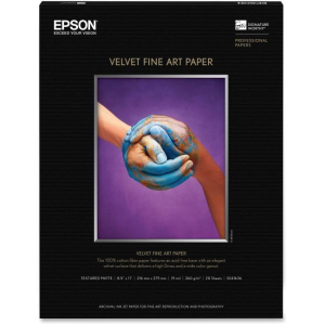 Epson Velvet Fine Art Paper, Letter Size, 20 sheetsS