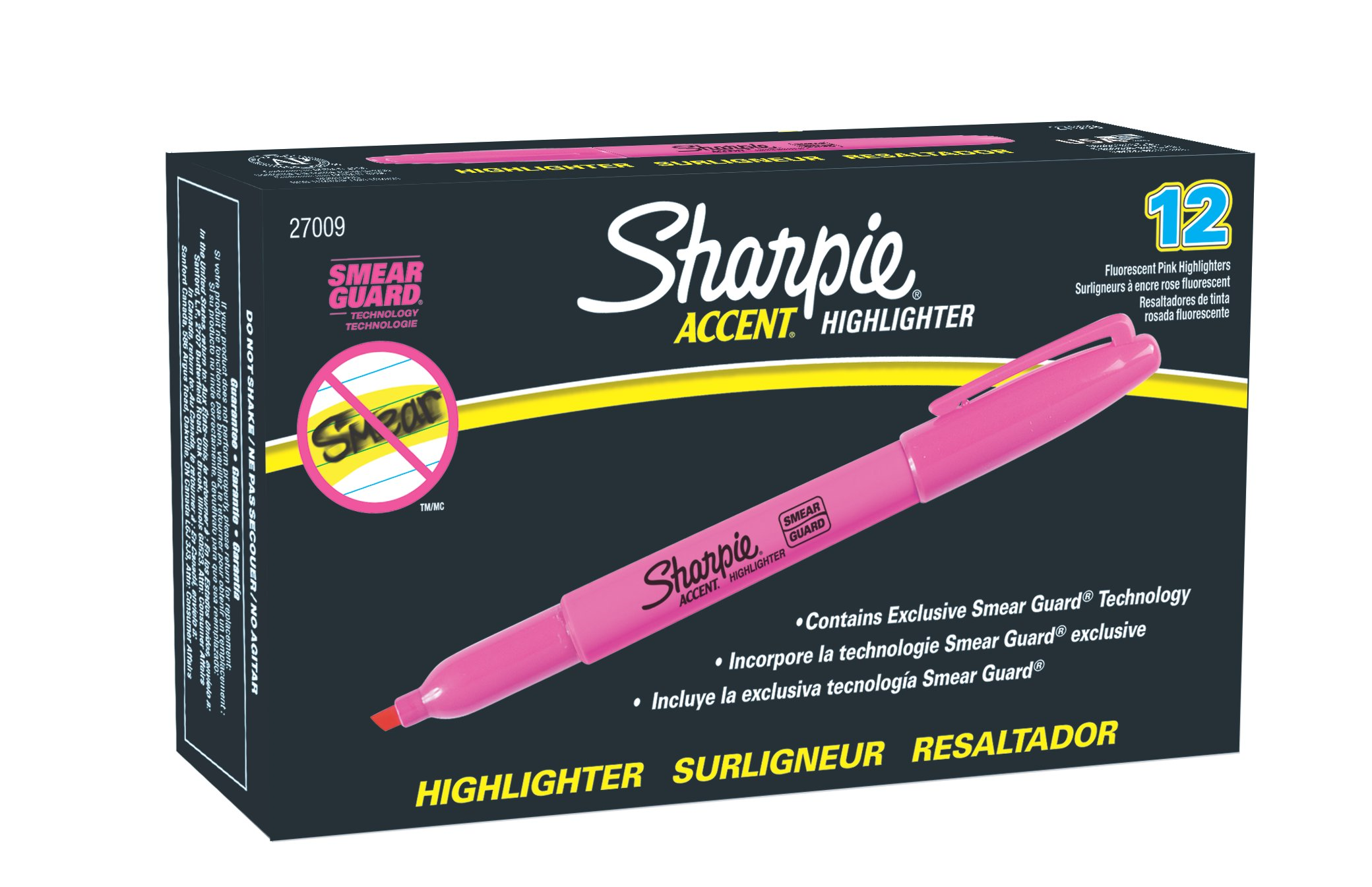 Sharpie Pocket Highlighter, Chisel Tip, Pink, 1 Unit