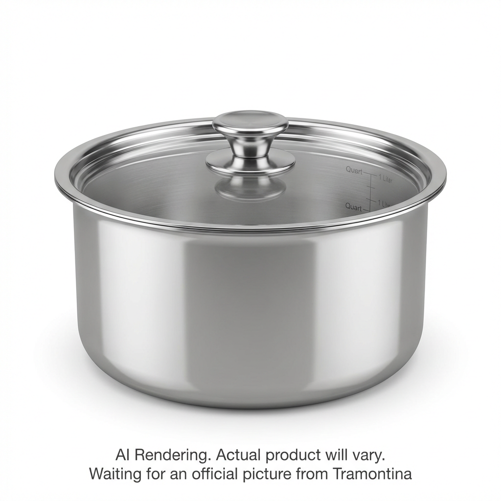 Tramontina Utsava Tri-Ply Clad Stainless Steel Covered Tope Patila, 2.4 qt.