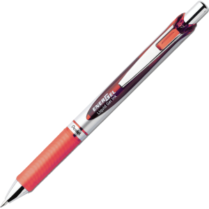 EnerGel Retractable Gel Roller, (0.7mm) Metal Tip, Orange Ink