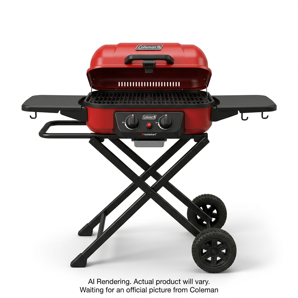 RoadTrip? Xcursion Stand-Up, 2-Burner Propane Grill, 20K BTUs, 285 sq inch, Red