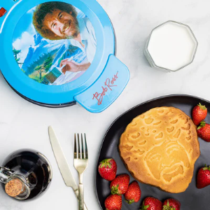 Bob Ross "Happy Little Waffles" Toaster & Waffle Maker – Non-Stick Artist Series Appliance