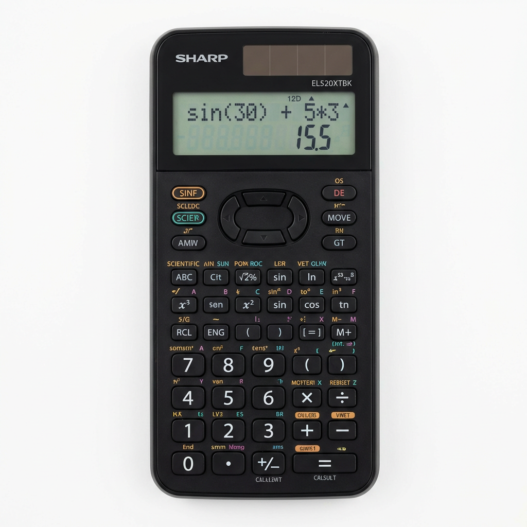 Sharp EL520XTBK Advanced Scientific Calculator – 420 Professional Functions with Direct Algebraic Logic and Dual Power Support
