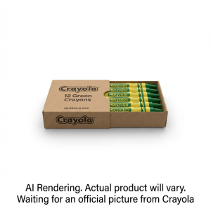 12 Bulk Crayons ? Green (English Only)