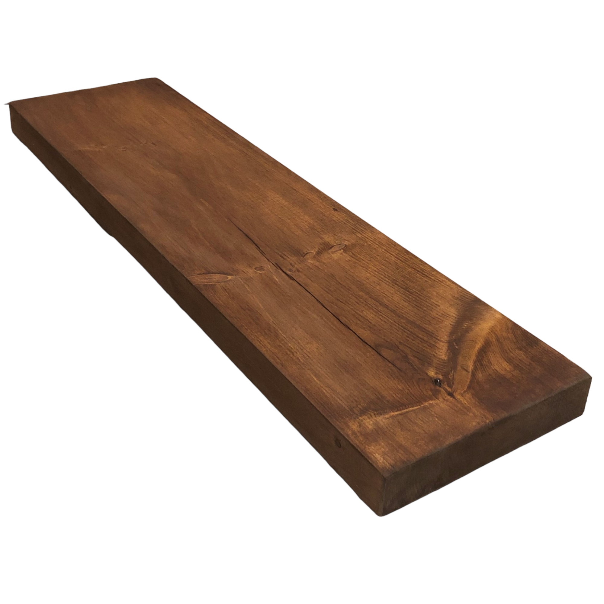 Solid Wood Shelf 36"L x 8"D x 2"T Whiskey Brown