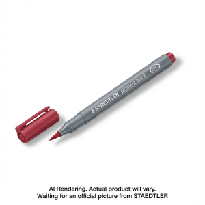 Pigment Brush Pen Cherry Red