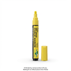 Pentel Arts Wet Erase Chalk Marker, Small Chisel Tip, Yellow Ink