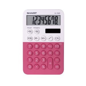 Sharp EL-760RPK Twin Power XL 8-Digit Display Desktop Calculator ? Stylish Raspberry Pink Finish