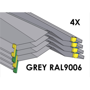(CUSMA form attached) Rakabot Titan 4x shelves of 47 inches wide coated GREY RAL9006