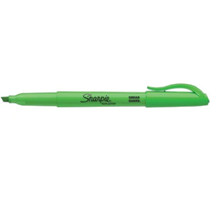 Sharpie Pocket Highlighter, Chisel Tip, Green, 1 Unit