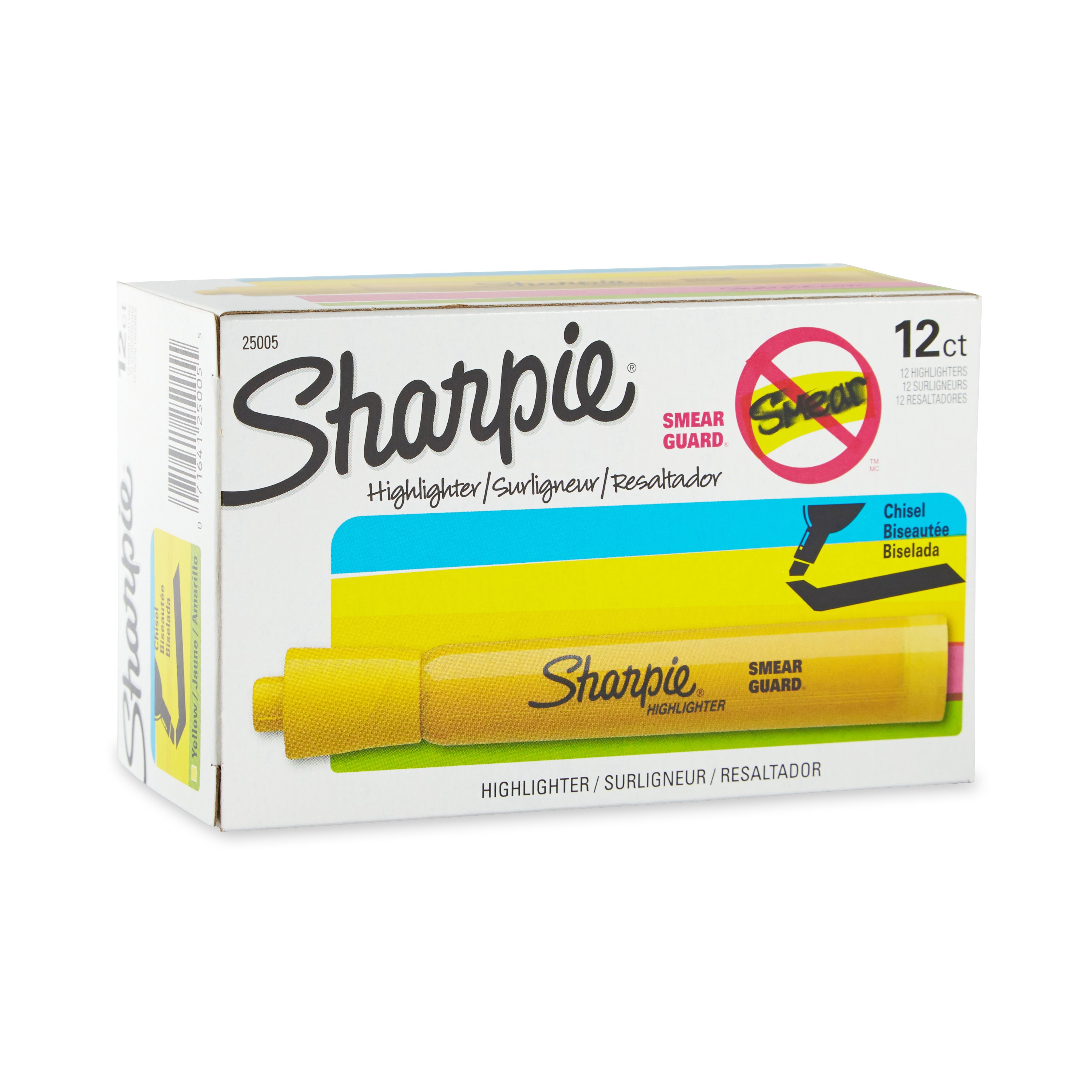 Sharpie Tank Highlighter, Chisel Tip, Yellow, 1 Unit