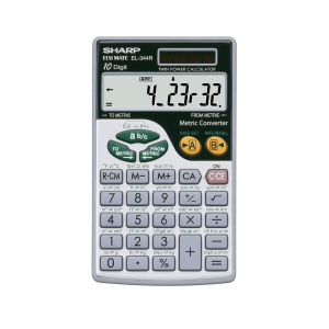 Sharp EL344R Dual-Power Handheld Calculator – 44 Metric Conversion Functions