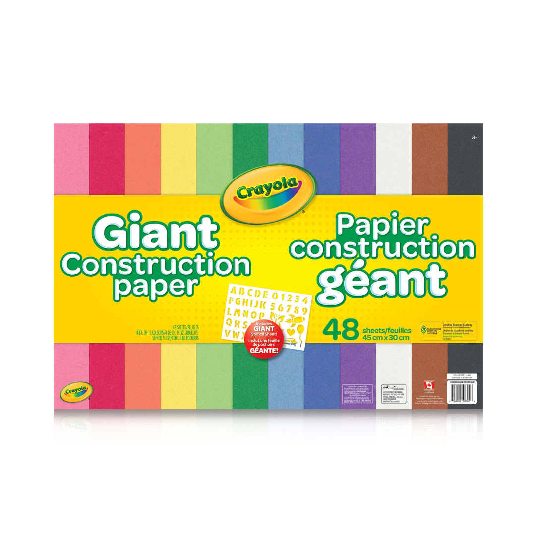 48ct Giant Construction Paper w Stencil