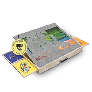 Tilting Puzzle Board with Drawers and Cover Mat - 1000-Piece Puzzle Workspace