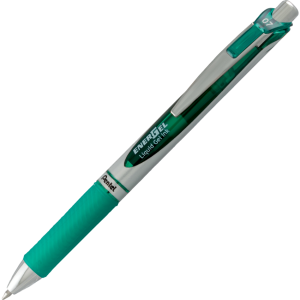 EnerGel Retractable Gel Roller, (0.7mm) Metal Tip, Green Ink