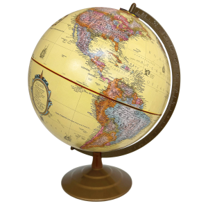Globemaster 12"/30Cm Diameter Antique Ocean Desk Globe With Metal And Semi-Meridian (English)