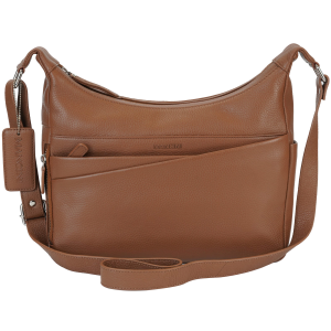 Mancini Leather Goods HBP1081-CAMEL June Crossbody Handbag – Camel Full-Grain Leather