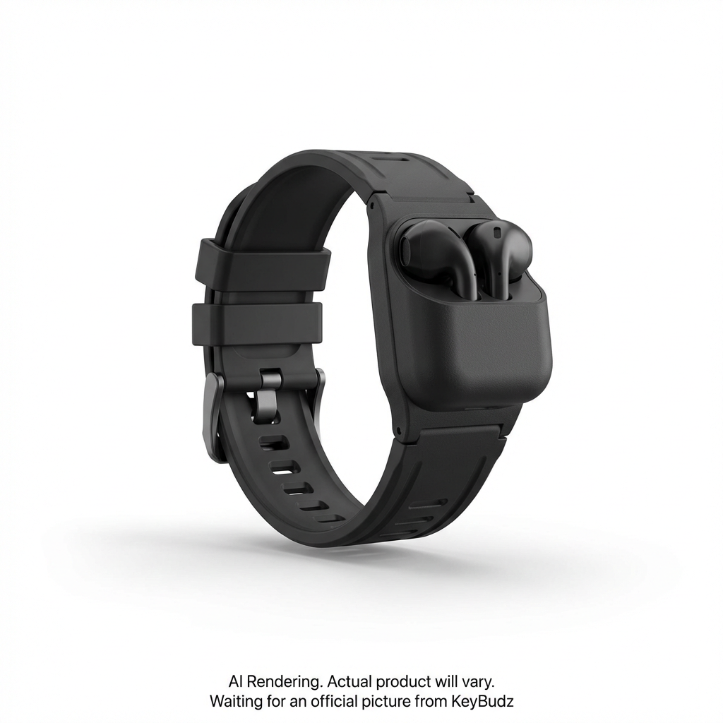 Sync+ Series FKM Apple Watch Strap and AirPod Dock - Carbon Black (Large)