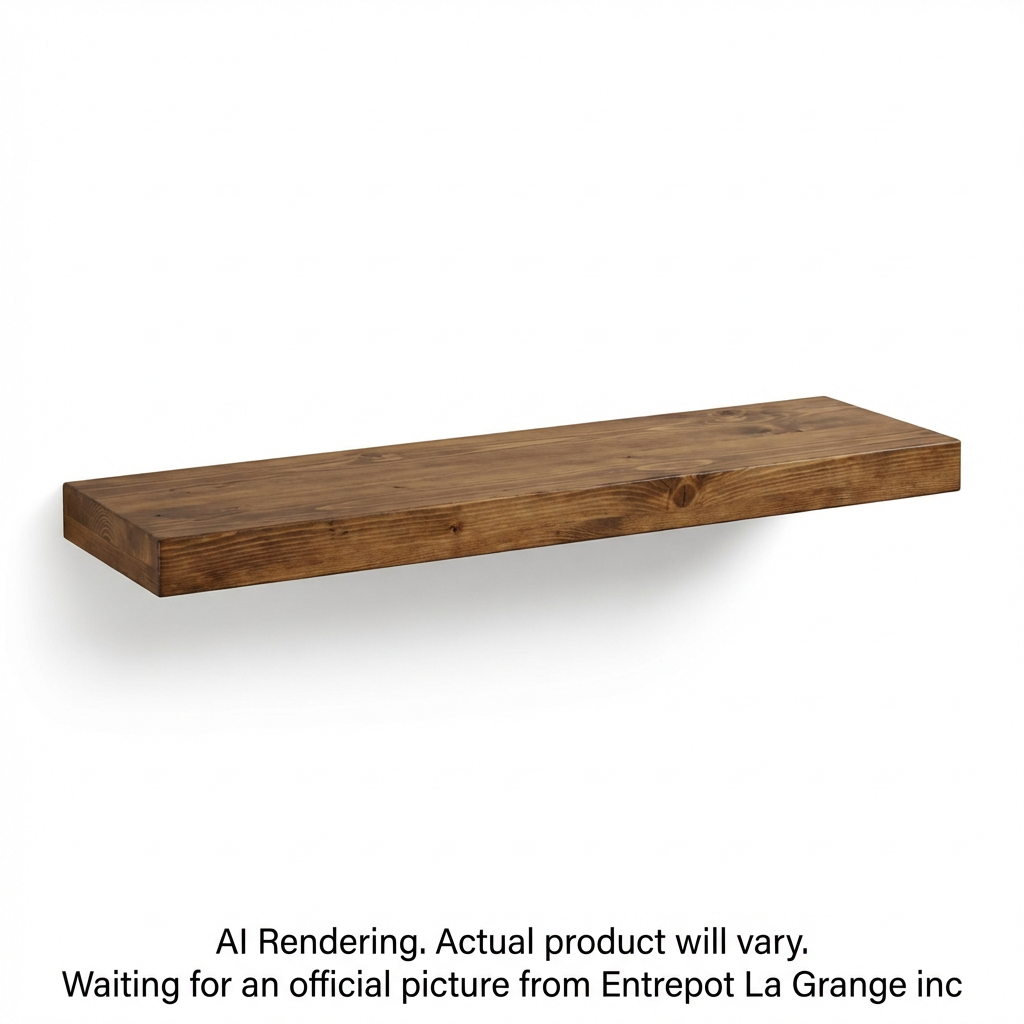 Solid Wood Shelf 36"L x 6"D x 2"T Whiskey Brown