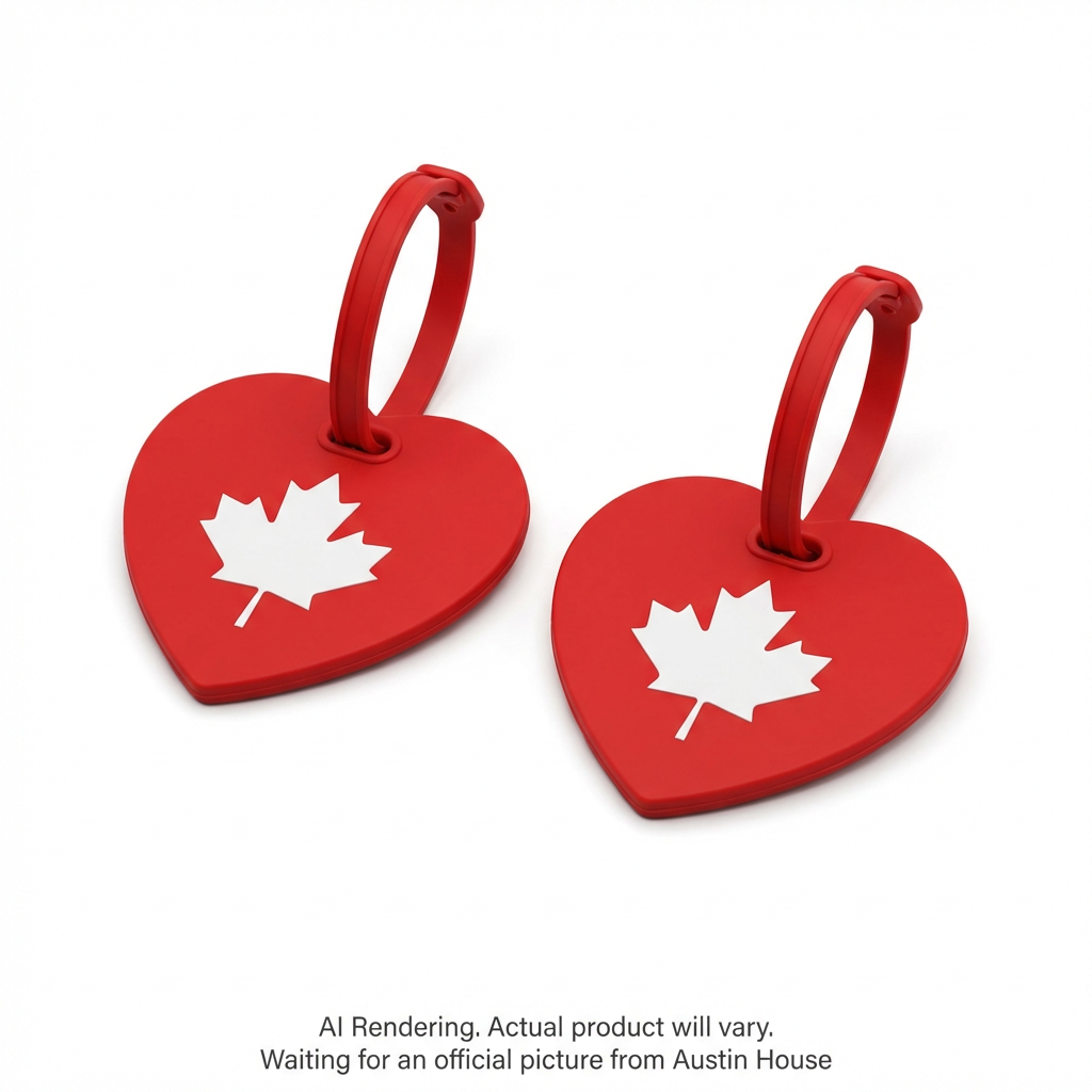 2 Pk Lug. Tag Canada Heart Red