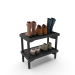 (CUSMA form attached) Rakabot Plastico 2 tier affordable water and mud collecting shoe and boot rack that stores 4 pairs. Stackable to 6 tier. Sturdy plastic easy to clean. Dark grey anthracite color. Made In Canada Invention.