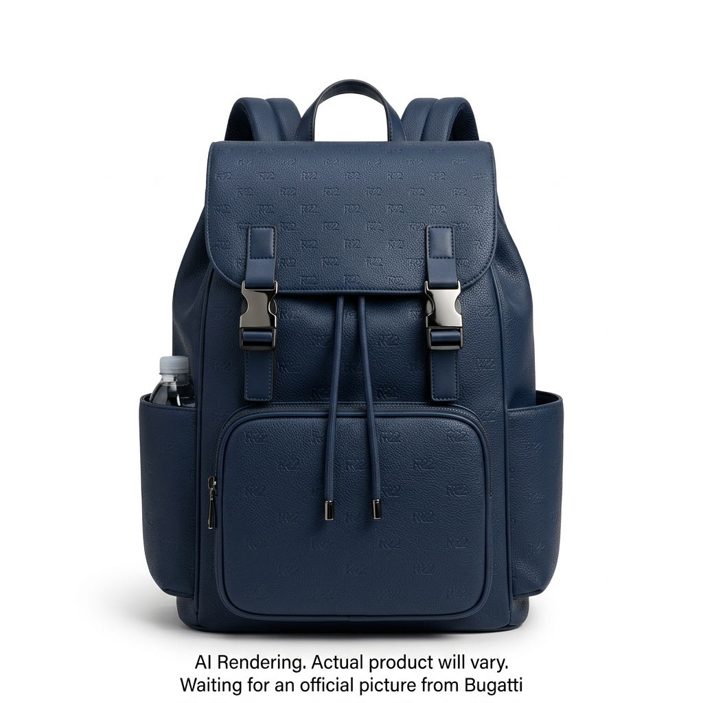 Rick Ross x Bugatti The Boss Edition Embossed Backpack - Midnight Blue