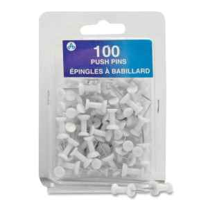 Push Pins White (Opaque), 100/Box / Blanc (opaque) 100 par bo?te
