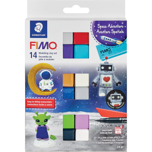 Set Modelling Clay Fimo Soft Galaxy 12 Color Pack, 1 Permanent Marker, 1 Modelling Tool